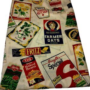 Vintage Tablecloth Picnic Food Package Labels Garden All Over Print Party BBQ